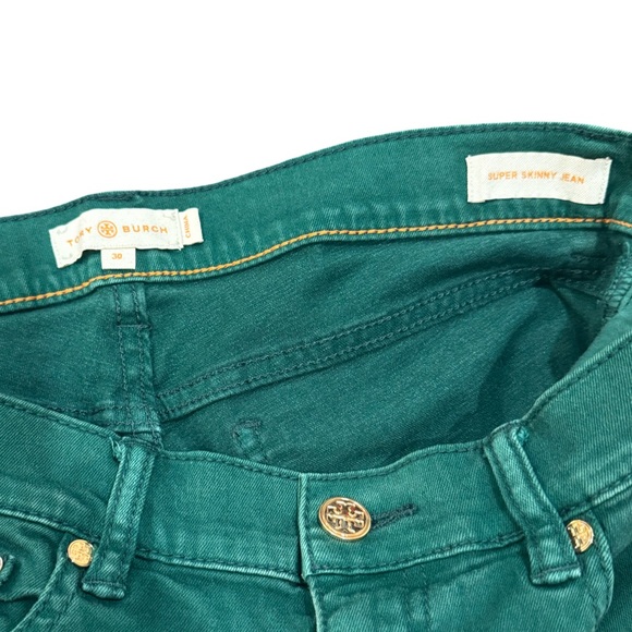 Tory Burch Super Skinny Jeans Malachite Green - Size 30 - Picture 7 of 7